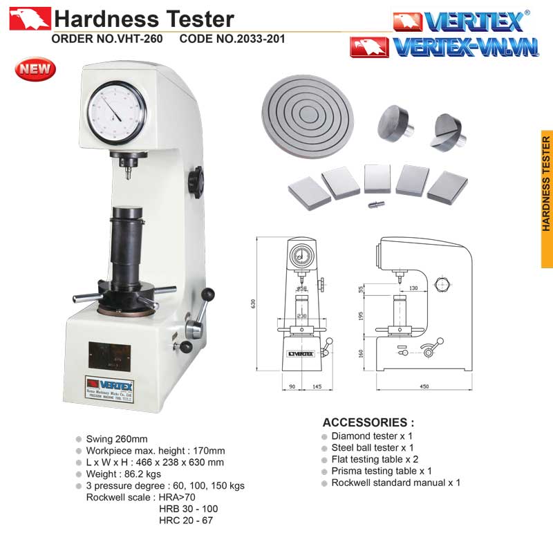 Máy đo độ cứng kim loại VHT-260 VERTEX