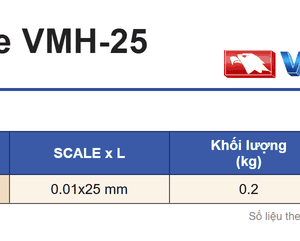Bảng thông số đầu panme VMH-25 VERTEX