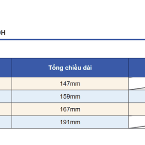 Bảng thông số lau côn HSK VTW-40H VTW-50H VTW-63H VTW-100H
