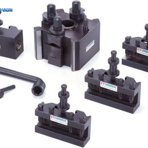 Bộ 5 món đài kẹp dao thay nhanh kiểu Ý VERTEX VTP gồm thân đài dao, giá dao và chìa vặn