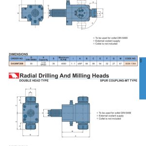 Angular Heads, Radial Drilling And Milling Heads-Double Head Type MT For Baruffaldi Type — đầu góc và đầu đôi VDI dẫn động