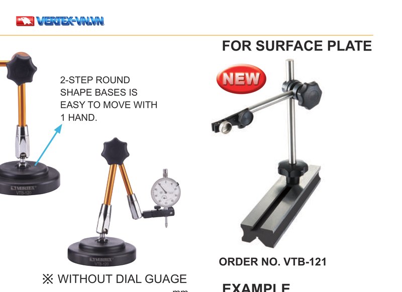 Đế gá đồng hồ so Tester Arm Base VTB-120 VTB-121 VERTEX