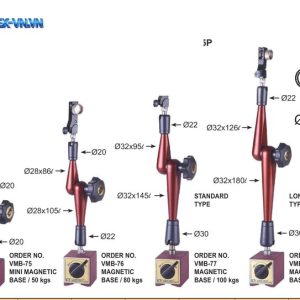 Đế từ gá đồng hồ so tinh chỉnh VMB-75 đến VMB-78