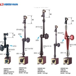 Đế từ gá đồng hồ so VMB-51, VMB-55, VMB-56, VMB-58