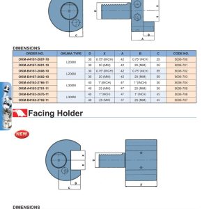 Ổ gá dao tiện Turning Holder và ổ gá dao tiện mặt đầu Facing Holder OKUMA VERTEX