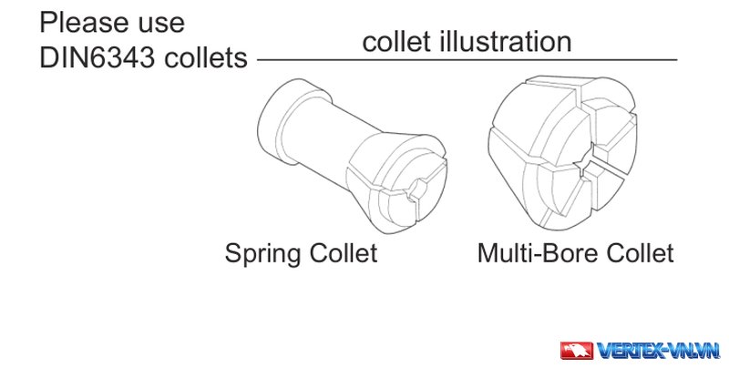 Hai kiểu collet Spring Collet và Multi-Bore Collet dùng với mâm cặp CR42, CR60