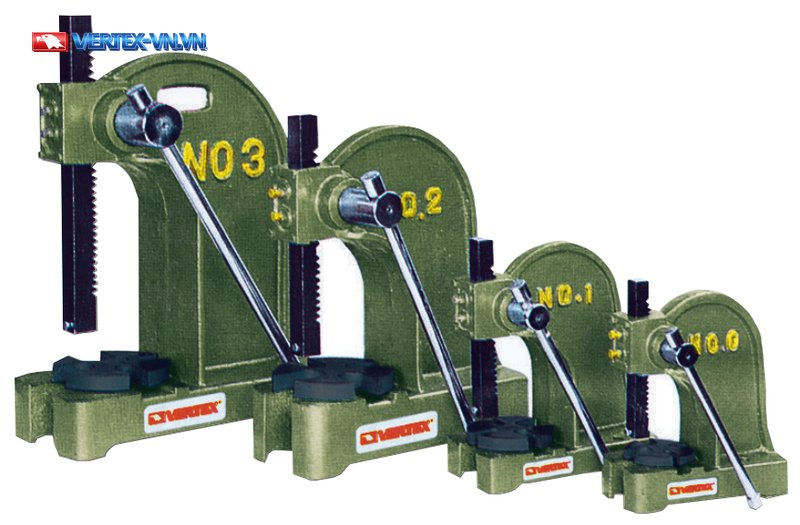Máy ép bạc đạn VERTEX 4 cỡ xếp từ lớn đến nhỏ: VAR-3, VAR-2, VAR-1, VAR-0