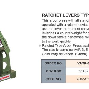 Máy ép tay đòn cóc VERTEX VARR-3, VARR-5 in trên catalogue