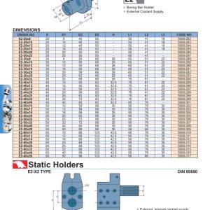 Ổ gá dao tiện lỗ VDI E2, Boring Bar Holder