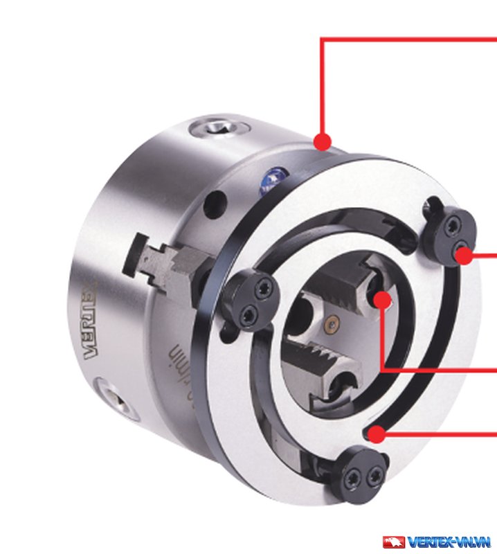 Vòng kẹp tiện chấu mềm VFR VERTEX lắp trên mâm cặp, dùng để kẹp chấu mềm trong lúc tiện chấu