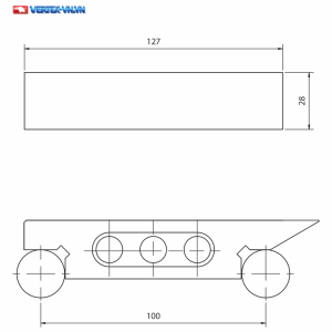 Bản vẽ kích thước thước sin VERTEX VS-100 hệ mét theo catalogue