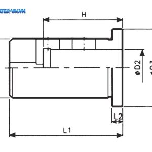 Bản vẽ ký hiệu kích thước ống giảm OC (D1, D2, D3, L1, L2, H)