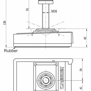 Bản vẽ kích thước đế giảm chấn VERTEX VSA-35K theo catalogue