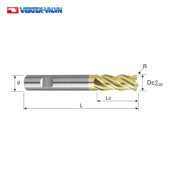 Dao phay ngón inox VERTEX VFF51SX, VFF52SX, VEK45