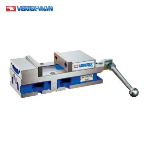 Ê tô VERTEX VD-660V không đế, thân xanh dương, hai má kẹp xám bạc, tay quay ở đầu bên phải