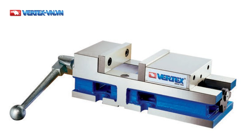 Ê tô VERTEX VD-661V không đế, thân xanh dương, tay quay ở đầu bên trái
