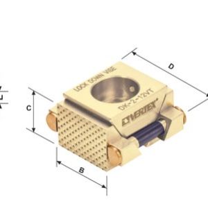 Bản vẽ Lock Down Vise VERTEX nhóm VT và SO với các chữ A1, A2, B, C, D, E và C.C.