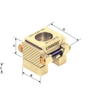 Bản vẽ Lock Down Vise VERTEX nhóm WTB và WTF có khối đế, các chữ A1, A2, B, C, D, H và C.C.
