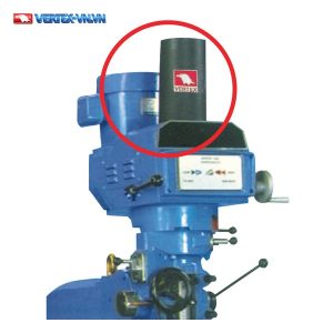Hình lắp đặt mẫu ty rút khí nén VERTEX PD trên đầu máy phay (vòng tròn đỏ trên catalogue)