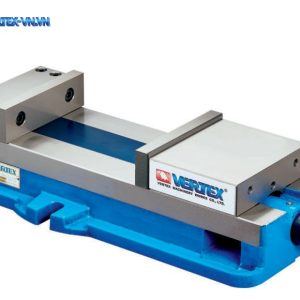 Ê tô độ mở lớn khóa góc VERTEX VDW-690 thân trơn không thước, hai má kẹp xám bạc, đầu trục bên phải