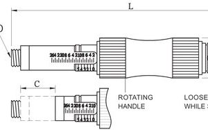 Bản vẽ catalogue dưỡng đo cỡ và sâu ren VSD với ký hiệu B, L, D, d, C và nhãn GO, NO GO