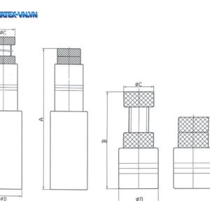 Bản vẽ vít điều chỉnh đỡ phôi VSJ với các ký hiệu ØC, B, A, ØD