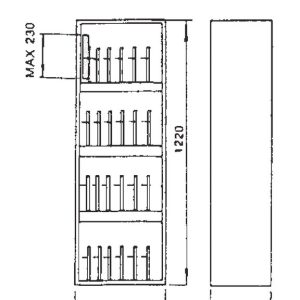 Bản vẽ kích thước giá treo đá mài VWH-24 với các số đo 470, 1220, 260 và nhãn MAX 230